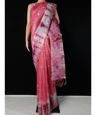 multicolor Cotton tie and dye handloom saree with blouse 1