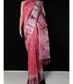 multicolor Cotton tie and dye handloom saree with blouse