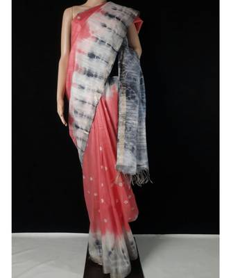 multicolor Cotton tie and dye handloom saree with blouse 1