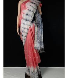 multicolor Cotton tie and dye handloom saree with blouse
