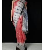 multicolor Cotton tie and dye handloom saree with blouse
