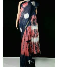 multicolor Cotton tie and dye handloom saree with blouse