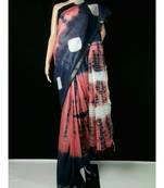 multicolor Cotton tie and dye handloom saree with blouse