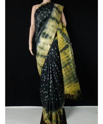multicolor Cotton tie and dye handloom saree with blouse 1