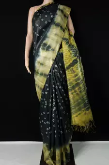 multicolor Cotton tie and dye handloom saree with blouse