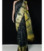 multicolor Cotton tie and dye handloom saree with blouse