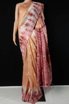 multicolor Cotton tie and dye handloom saree with blouse