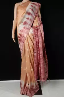 multicolor Cotton tie and dye handloom saree with blouse