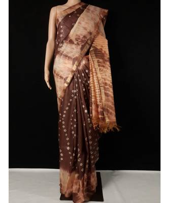 multicolor Cotton tie and dye handloom saree with blouse 1