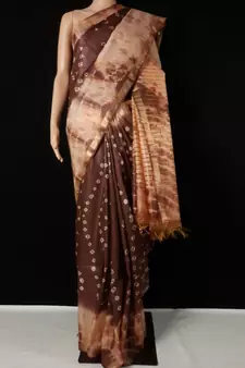multicolor Cotton tie and dye handloom saree with blouse