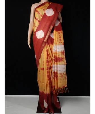 multicolor Cotton tie and dye handloom saree with blouse 1