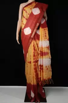 multicolor Cotton tie and dye handloom saree with blouse
