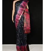 multicolor Cotton tie and dye handloom saree with blouse