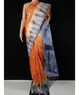 multicolor Cotton tie and dye handloom saree with blouse 1