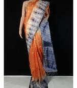 multicolor Cotton tie and dye handloom saree with blouse