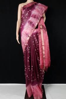 multicolor Cotton tie and dye handloom saree with blouse