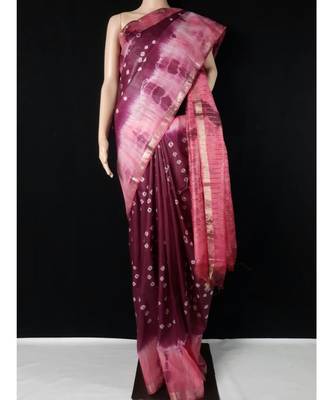 multicolor Cotton tie and dye handloom saree with blouse 1
