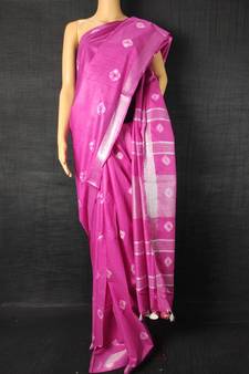 multicolor Cotton tie and dye handloom saree with blouse