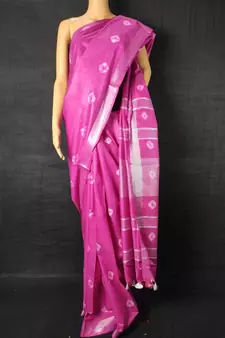 multicolor Cotton tie and dye handloom saree with blouse