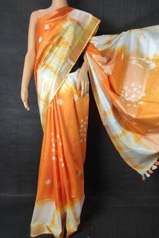 multicolor Cotton tie and dye handloom saree with blouse
