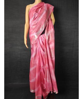 multicolor Cotton tie and dye handloom saree with blouse 1