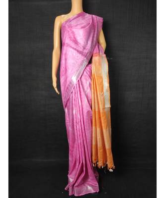 multicolor Cotton tie and dye handloom saree with blouse 1