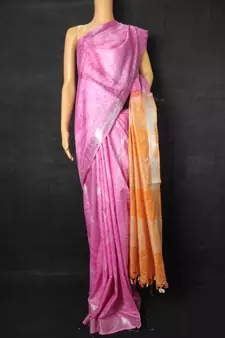multicolor Cotton tie and dye handloom saree with blouse