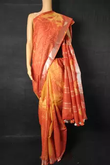 multicolor Cotton tie and dye handloom saree with blouse