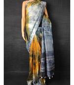 multicolor Cotton tie and dye handloom saree with blouse