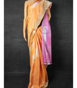 multicolor Cotton tie and dye handloom saree with blouse