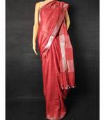 Red Cotton tie and dye handloom saree with blouse