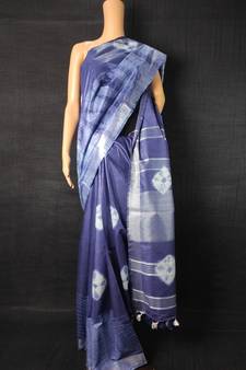 multicolor Cotton tie and dye handloom saree with blouse