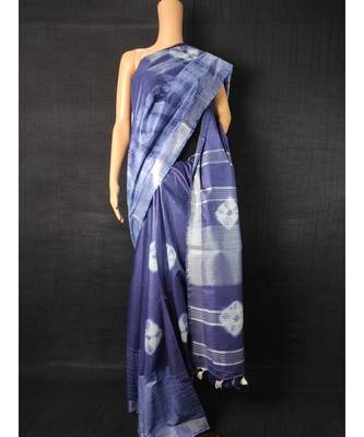 multicolor Cotton tie and dye handloom saree with blouse 1