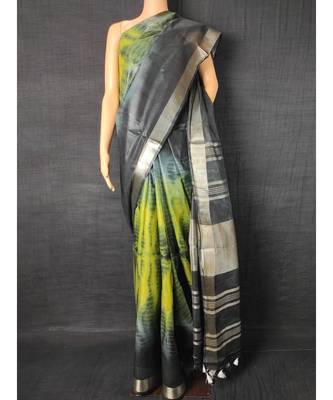 multicolor Cotton tie and dye handloom saree with blouse 1