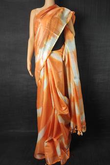 multicolor Cotton tie and dye handloom saree with blouse
