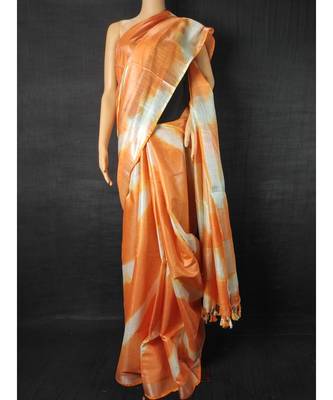 multicolor Cotton tie and dye handloom saree with blouse 1