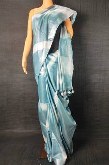 multicolor Cotton tie and dye handloom saree with blouse