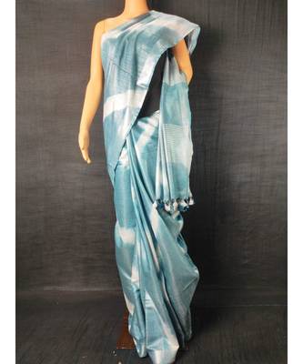 multicolor Cotton tie and dye handloom saree with blouse 1