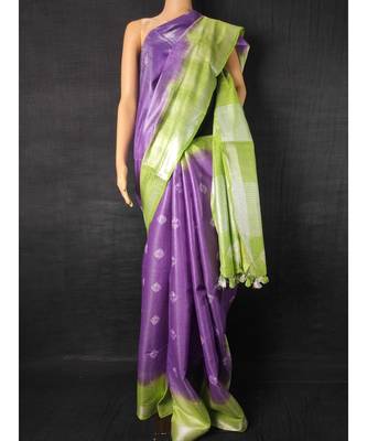 multicolor Cotton tie and dye handloom saree with blouse 1