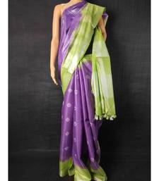 multicolor Cotton tie and dye handloom saree with blouse
