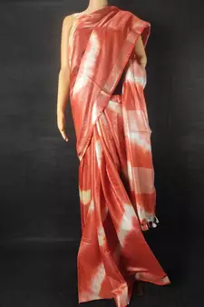 multicolor Cotton tie and dye handloom saree with blouse