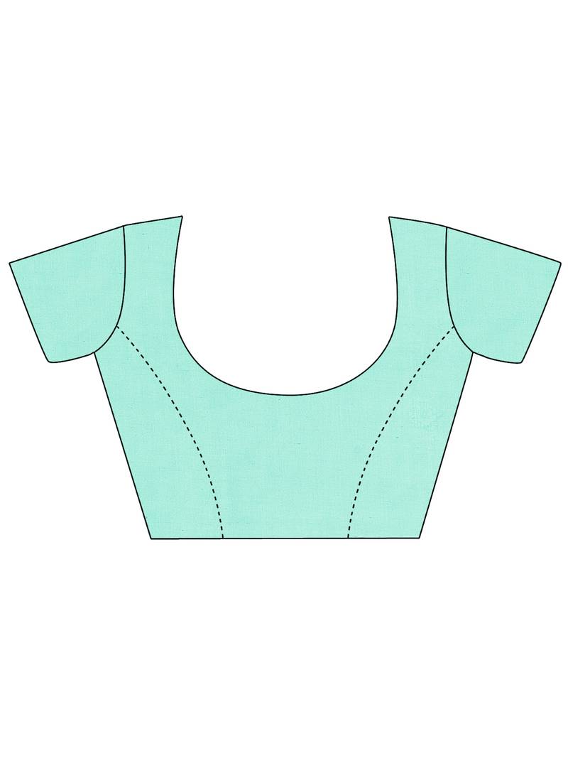 Shree Suchitra Sea green designer traditional styled cotton embroidered saree with blouse piece set