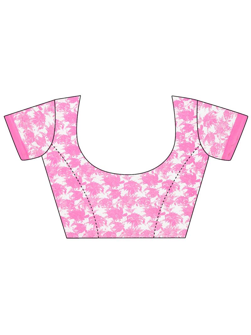 Shree Suchitra designer Purple cotton printed  saree & blouse piece set