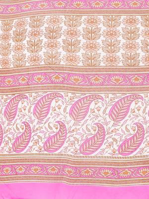 Shree Suchitra designer Purple cotton printed  saree & blouse piece set 6