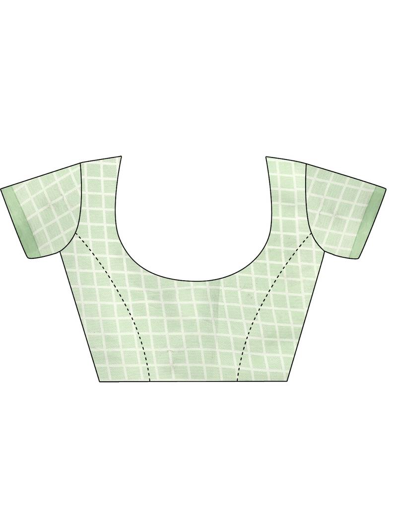 Shree Suchitra Green designer  cotton printed  saree & blouse piece set