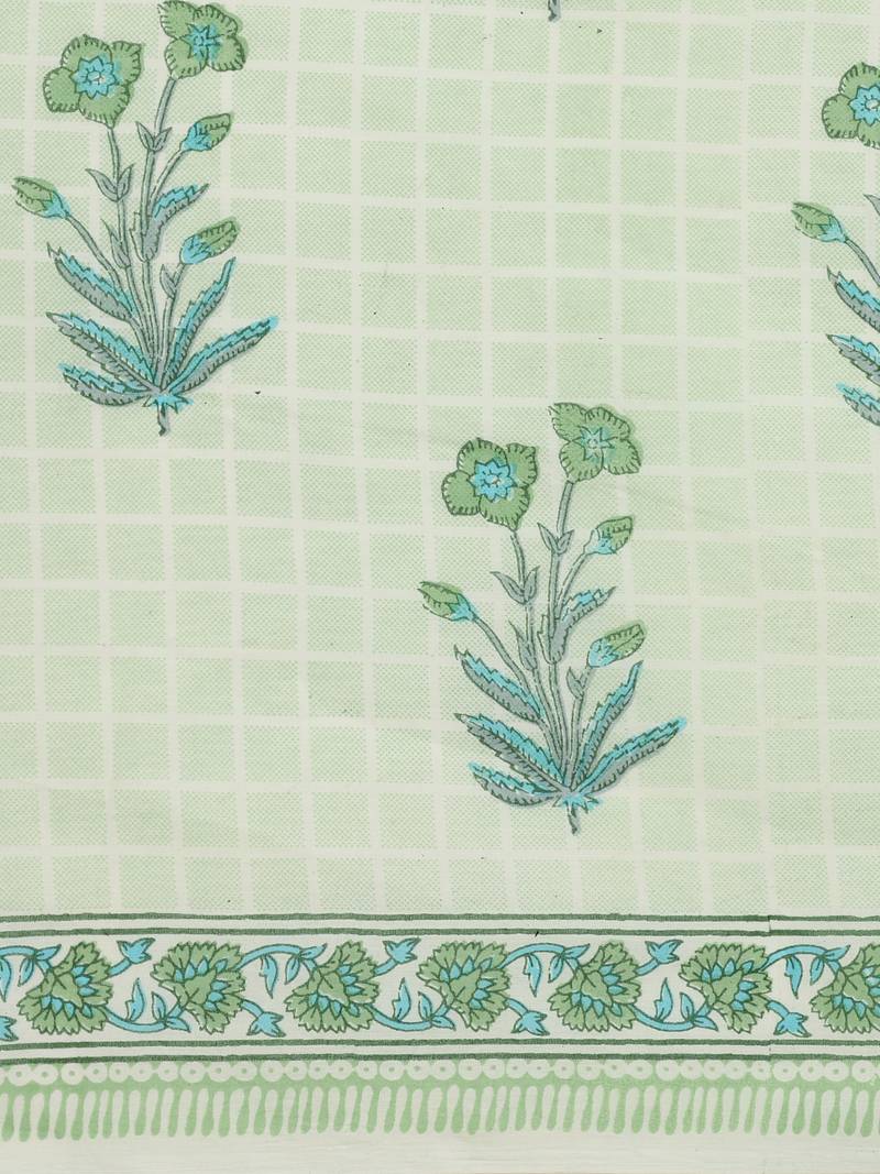 Shree Suchitra Green designer  cotton printed  saree & blouse piece set