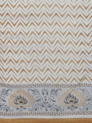 Shree Suchitra coffee designer  cotton printed  saree & blouse piece set 6