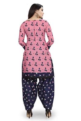 pink Cotton Geometric Printed Unstitched Salwar Suit Material 2