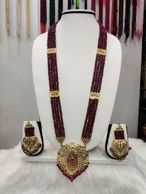 Maroon pearl necklace-sets 1