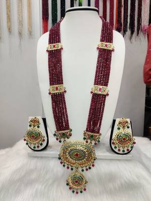 Maroon pearl necklace-sets 1
